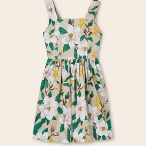 Size 10 Girls Mayoral Floral Dress in Beige and Green